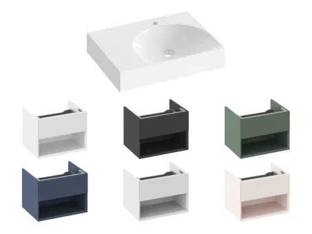 Lite 60/45 mosdó bal fehér, túlfolyó nélkül, csaptelep furattal