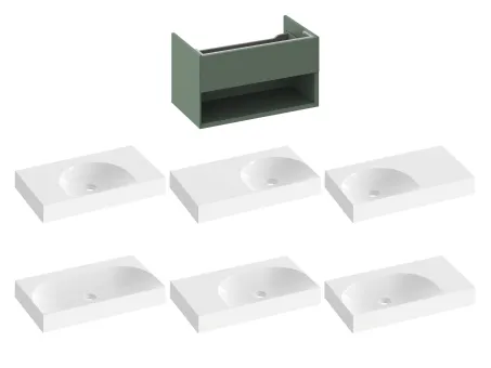 SD Lite 80 fürdőszobai szekrény mosdó alá Grey Green