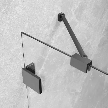 Essenza Pro Brushed GunMetal DWJ szálcsiszolt fegyvermetál zuhanyajtó 80 jobbos átlátszó