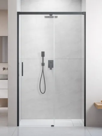 Idea 8 Brushed GunMetal DWJ szálcsiszolt fegyvermetál zuhanyajtó 120 átlátszó balos