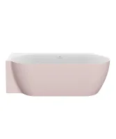 Freedom Corner II Tec 175x86 bal, akrilkád, Alabaster Pink/fehér, fehér/fekete/króm lefolyó