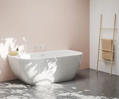 Freedom Wall 166x80 akrilkád, fehér, fehér/fekete/króm lefolyó