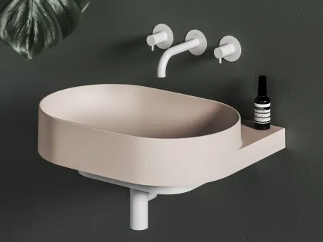 Yard 60 kerámiamosdó Alabaster Pink, túlfolyó furat nélkül