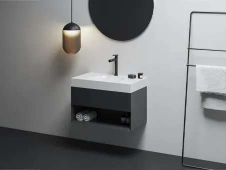 Lite 80/45 S mosdó fehér, túlfolyó nélkül, csaptelep furattal