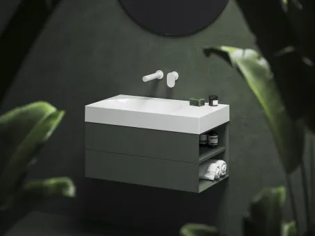 SD Lite 80 J fürdőszobai szekrény mosdó alá Grey Green