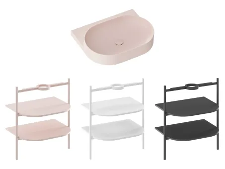 Yard 60 kerámiamosdó Alabaster Pink, túlfolyó furat nélkül