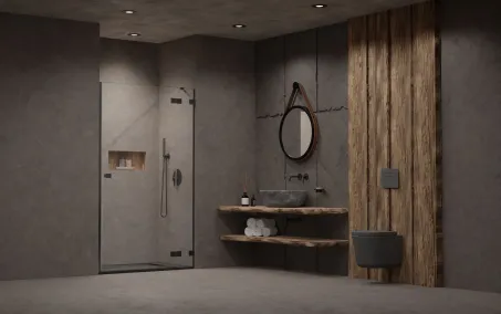 Essenza Pro Brushed GunMetal DWJ szálcsiszolt fegyvermetál zuhanyajtó 90 jobbos átlátszó