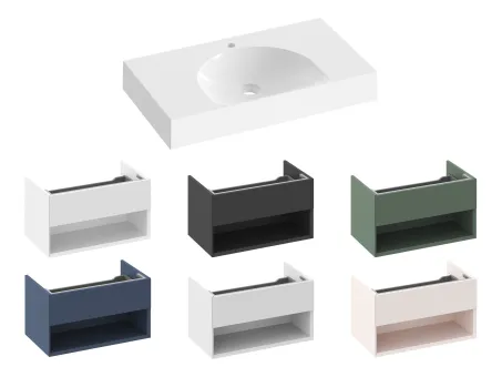 Lite 80/45 S mosdó fehér, túlfolyó nélkül, csaptelep furattal