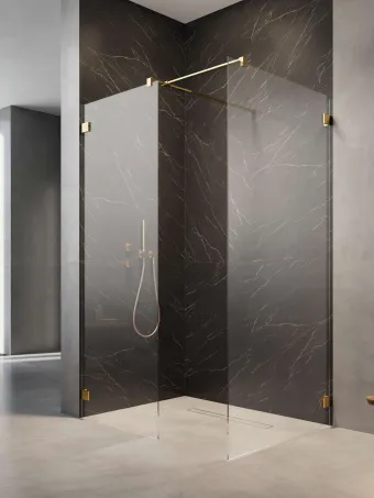 Essenza Pro Gold Walk-in III arany zuhanyfal 50x50 átlátszó