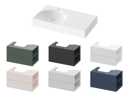 Lite 80/45 mosdó jobb fehér, túlfolyó nélkül, csaptelep furattal