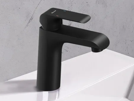 Flat fekete álló mosdócsaptelep leeresztő nélkül FL 014.20BL, fekete