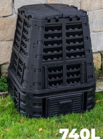 KOMPOST 740 literes fekete műanyag komposztáló