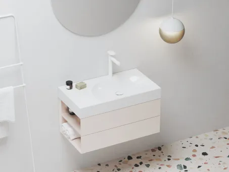 Lite 80/60 mosdó bal fehér, túlfolyó nélkül, csaptelep furattal