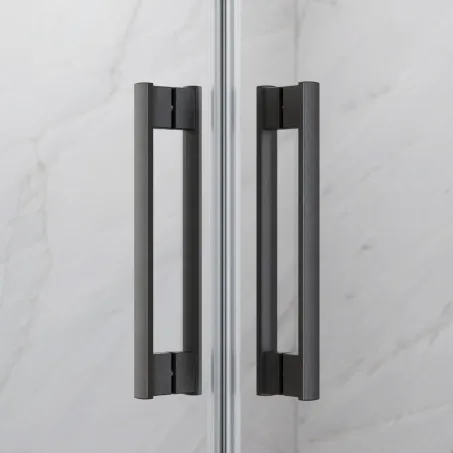 Idea Brushed GunMetal KDJ szögletes szálcsiszolt fegyvermetál zuhanykabin 130x90 átlátszó jobbos