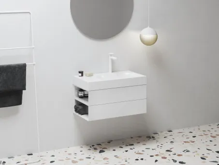 Lite 80/60 mosdó bal fehér, túlfolyó nélkül, csaptelep furattal