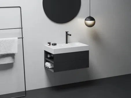 Lite 80/60 mosdó bal fehér, túlfolyó nélkül, csaptelep furattal