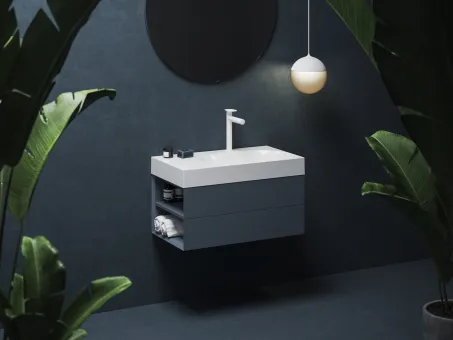 Lite 80/60 mosdó bal fehér, túlfolyó nélkül, csaptelep furattal