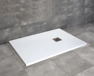 Kios F szögletes lapos fehér zuhanytálca 120x70 fehér