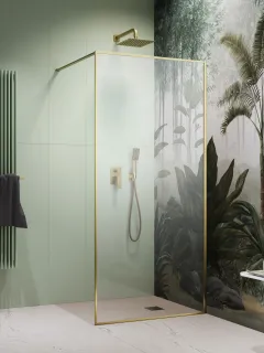 Modo F II Brushed Gold Walk-in szálcsiszolt arany zuhanyfal 60 átlátszó