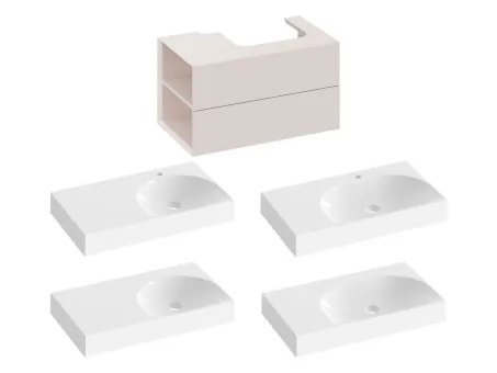 SD Lite 80 B fürdőszobai szekrény mosdó alá Alabaster Pink