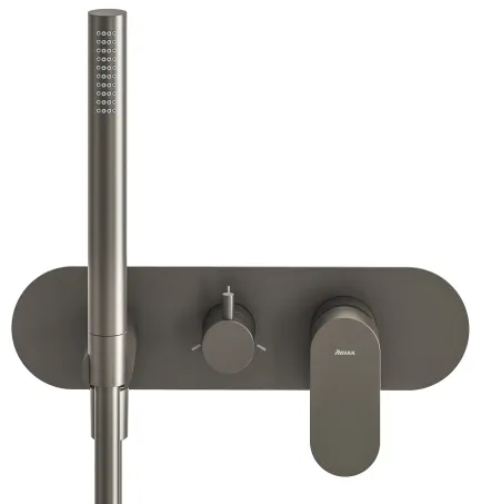 Eleganta falba süllyesztett csaptelep szettel, háromutas, belső egység nélkül EL 068.20GB.O3.RB07D.+S, Graphite Brushed
