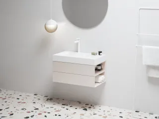 SD Lite 80 J fürdőszobai szekrény mosdó alá Alabaster Pink