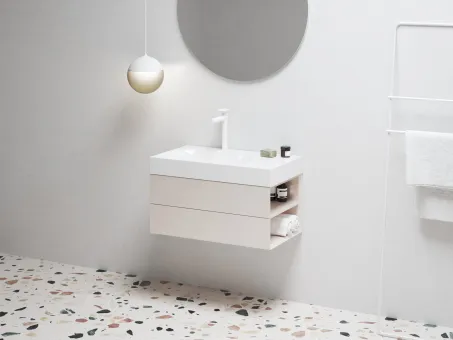 SD Lite 80 J fürdőszobai szekrény mosdó alá Alabaster Pink