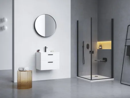 Chrome CRV1 80 zuhanyajtó fekete+transparent (1 oldal)