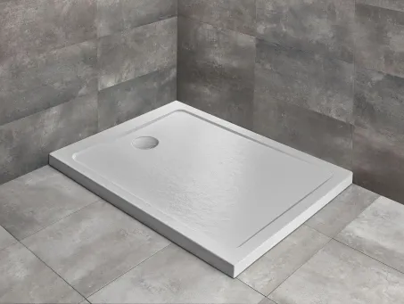 Doros Stone F szögletes lapos fehér zuhanytálca 100x80 fehér