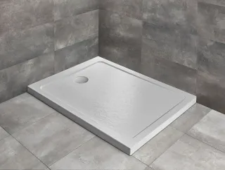 Doros Stone F szögletes lapos fehér zuhanytálca 120x90 fehér