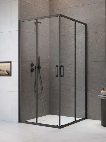 Premium Pro Black KDD szögletes fekete zuhanykabin 100x100 átlátszó