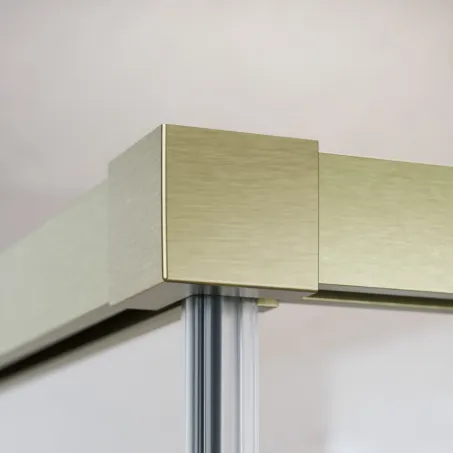 Idea Brushed Gold KDJ szögletes szálcsiszolt arany zuhanykabin 140x90 átlátszó jobbos