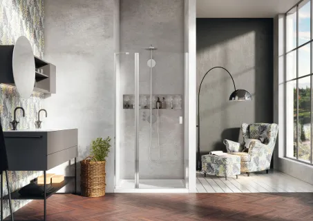 Nes DWJ II zuhanyajtó 100 átlátszó balos