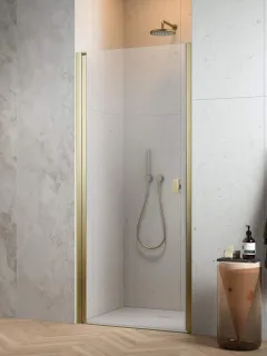 Nes ﻿Brushed Gold DWJ I﻿ szálcsiszolt arany zuhanyajtó 80 átlátszó jobbos