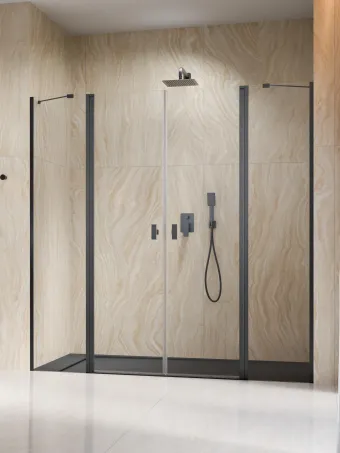 Nes Brushed GunMetal DWD II szálcsiszolt fegyvermetál zuhanyajtó 130 átlátszó