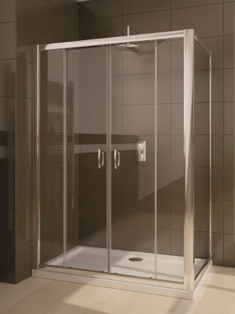 Premium Plus DWD+S szögletes zuhanykabin 140x100 barna