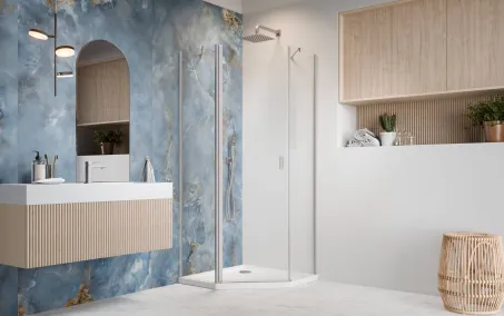 Nes Brushed Nickel PTJ szögletes szálcsiszolt króm zuhanykabin 80x90 átlátszó jobbos