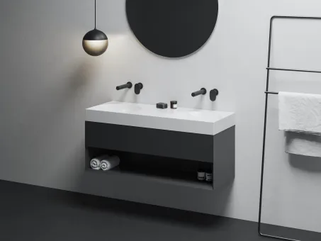 SD Lite 120 fürdőszobai szekrény mosdó alá matt fekete