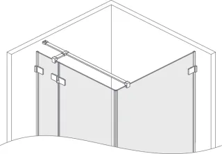 Keresztmerevítő szett 6 mm üveghez króm