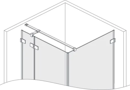 Keresztmerevítő szett 6 mm üveghez króm
