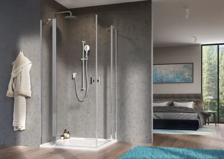 Nes KDD II szögletes zuhanykabin 80x80 átlátszó