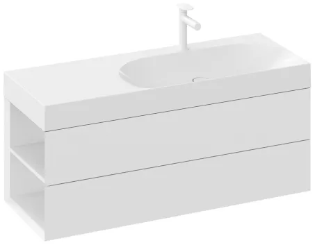 Lite 120/80 mosdó bal fehér, túlfolyó nélkül, csaptelep furattal