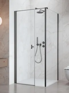 Nes Brushed GunMetal KDS I szögletes szálcsiszolt fegyvermetál zuhanykabin 120x90 átlátszó balos