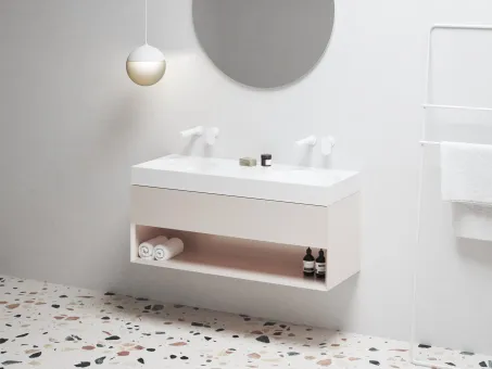 SD Lite 120 fürdőszobai szekrény mosdó alá Alabaster Pink