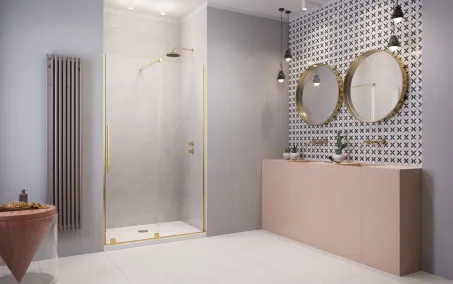 Furo Gold DWJ arany zuhanyajtó 110 átlátszó balos