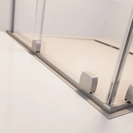 Furo Brushed Nickel KDJ szögletes szálcsiszolt króm zuhanykabin 130x80 átlátszó balos