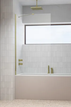 Modo New Brushed Gold PNJ II szálcsiszolt arany kádparaván 50 átlátszó