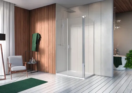 Nes KDS II szögletes zuhanykabin 100x75 átlátszó jobbos