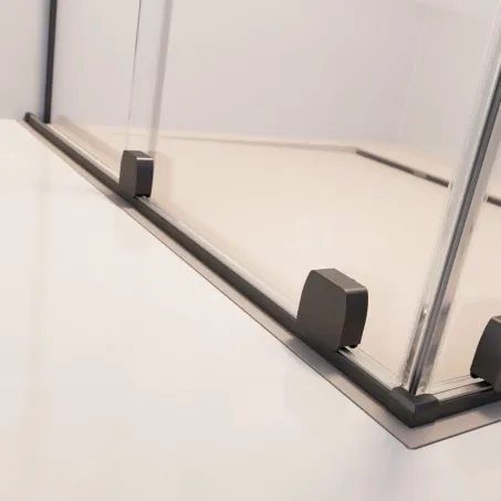 Furo Brushed GunMetal KDD szögletes szálcsiszolt fegyvermetál zuhanykabin 110x90 átlátszó