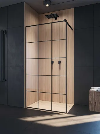 Modo X Black II Factory Walk-in fekete zuhanyfal 130 átlátszó